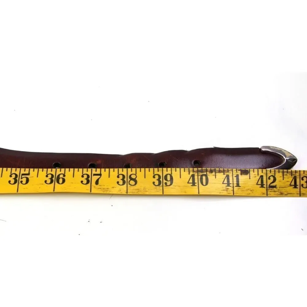 BRIGHTON BROWN REAL LEATHER 1 1/4